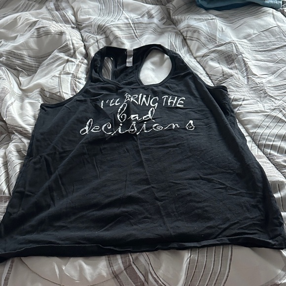 Bella Canvas Tops - Bella Canvas Black Tank Top with White Text